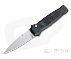 Piranha P12 Prowler Stonewashed 154CM Black Button Lock Automatic