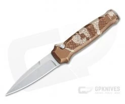 Piranha P12 Prowler Stonewashed 154CM Desert Camo Button Lock Automatic