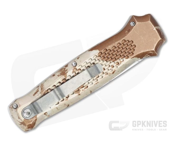 Piranha P12 Prowler Stonewashed 154CM Desert Camo Button Lock Automatic - Image 2