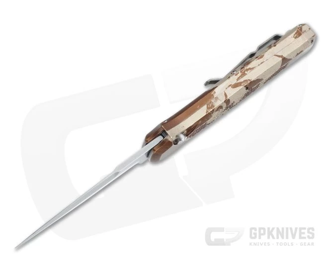 Piranha P12 Prowler Stonewashed 154CM Desert Camo Button Lock Automatic - Image 3