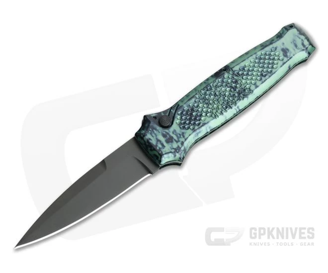 Piranha P12 Prowler Tactical PVD 154CM Green Button Lock Automatic