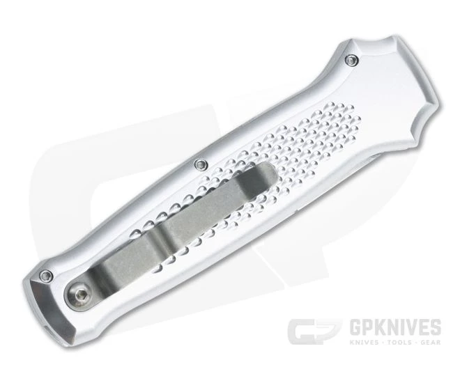 Piranha P12 Prowler Stonewashed 154CM Silver Button Lock Automatic - Image 2