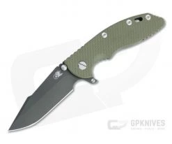Hinderer XM-18 3.5" Skinny Harpoon Spanto 20CV OD Green G10 Battle Black Tri-Way Flipper 1332