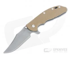 Hinderer XM-24 Bowie 20CV Coyote Tan G10 Battle Blue Tri-Way Pivot Flipper 1336