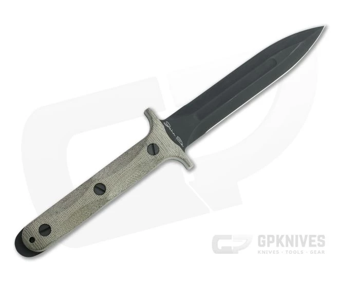 Hinderer Ek Dagger Parkarized O1 OD Green Micarta Fixed Blade 1341 - Image 3