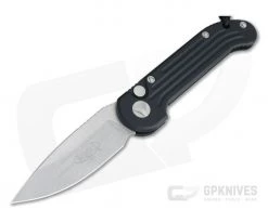 Microtech LUDT Stonewashed CTS-XHP Plain Edge Black Automatic Knife 135-10