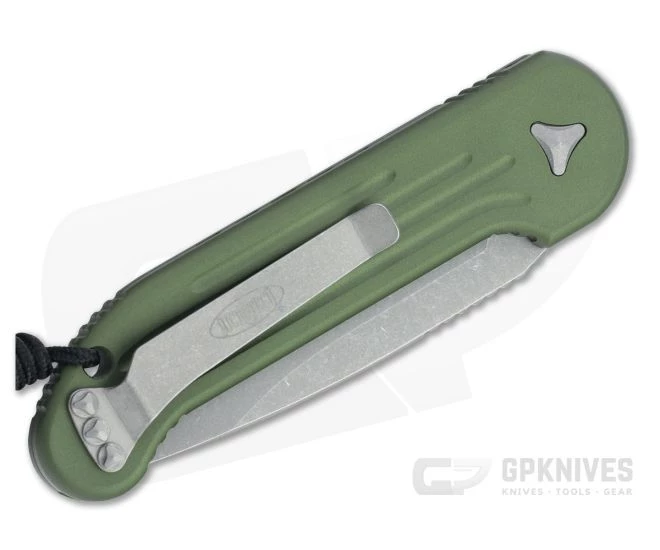 Microtech LUDT Apocalyptic M390 Plain Edge OD Green Automatic Knife 135-10APOD - Image 2