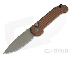 Microtech LUDT Apocalyptic Bronze Elmax Tan Automatic Knife 135-13APTA
