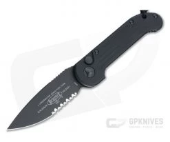 Microtech LUDT Tactical Partially Serrated Black M390 Automatic Knife 135-2T