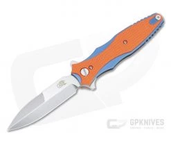 Hinderer Maximus Flipper Bayonet Stonewashed 20CV Orange G10 Blue Tri-Way Folder 1352