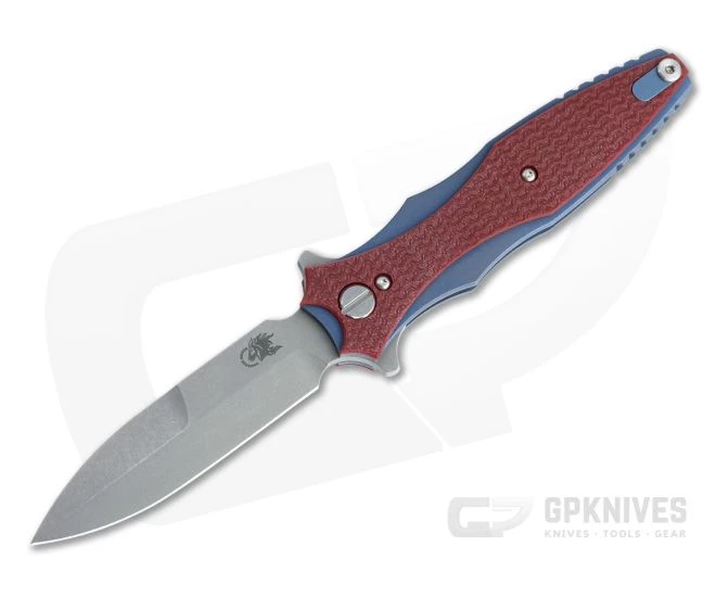 Hinderer Maximus Flipper Bayonet 20CV Red G10 Battle Blue Tri-Way Folder 1355