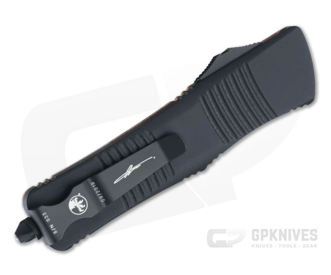 Microtech Signature Series Troodon D/E Black 204P Standard Copper Top OTF Automatic 138-1CP - Image 2