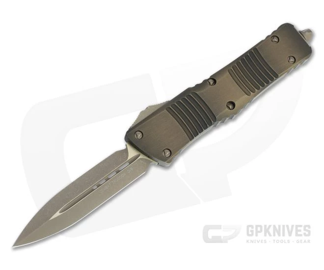 Microtech Combat Troodon D/E Bronze Apocalyptic M390 Double Edge Antique Bronze OTF Automatic 142-13APABS