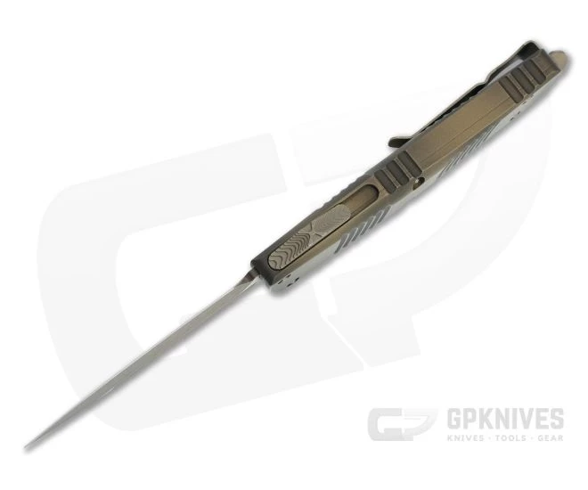 Microtech Combat Troodon D/E Bronze Apocalyptic M390 Double Edge Antique Bronze OTF Automatic 142-13APABS - Image 3