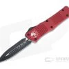 Microtech Combat Troodon Red D/E Black Plain M390 OTF Automatic 142-1RD