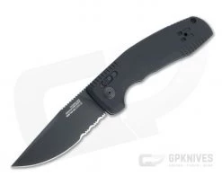 SOG TAC AU Blackout Serrated D2 AU-XR Lock Automatic Folder 15-38-02-57
