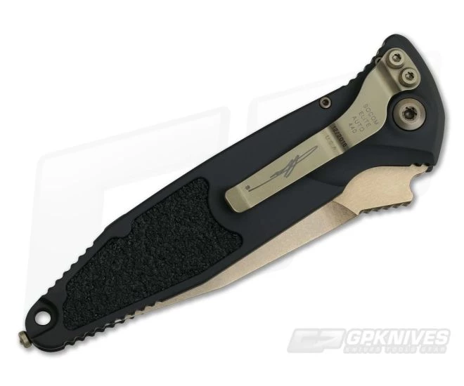 Microtech Socom Elite Automatic Signature Bronze Plain M390 Black Aluminum 160A-13SS - Image 2