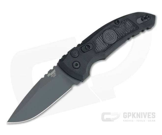 Hogue SIG A01 MicroSwitch Gray Drop Point Black G10 Legion Button Lock Automatic 16112