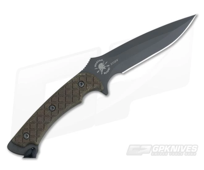 Spartan Blades Ares Fighter Black Blade Green Micarta Black Nylon - Image 3
