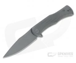 WE Knives Primoris Gray Stonewashed 20CV Gray Titanium Frame Lock Flipper WE20047A-1