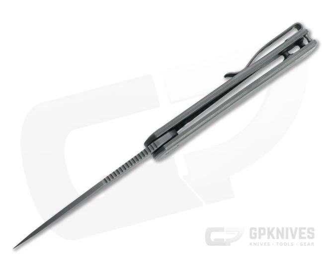 WE Knives Primoris Gray Stonewashed 20CV Gray Titanium Frame Lock Flipper WE20047A-1 - Image 3