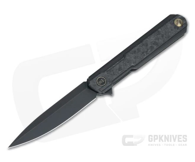 WE Knives Peer Ostap Hel Black Stonewashed 20CV Shred Carbon Fiber Black Titanium Flipper 2015D