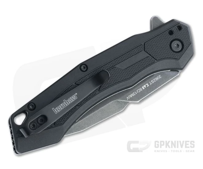 Kershaw Analyst BlackWash Serrated Tanto Black GFN Assisted Liner Lock Flipper 2062ST - Image 2