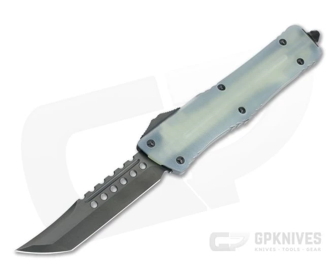 Microtech Combat Troodon Hellhound Shadow DLC Standard Jade G10 Top OTF Automatic Knife 219-1DLCTGTJGSH