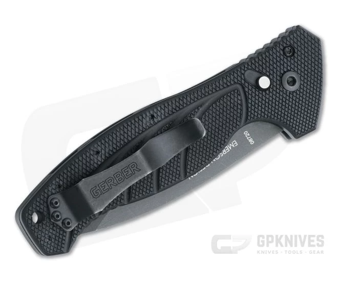Gerber-Emerson Alliance Black Oxide Part Serrated 154CM Drop Point Aluminum Automatic Knife 22-07158N - Image 2