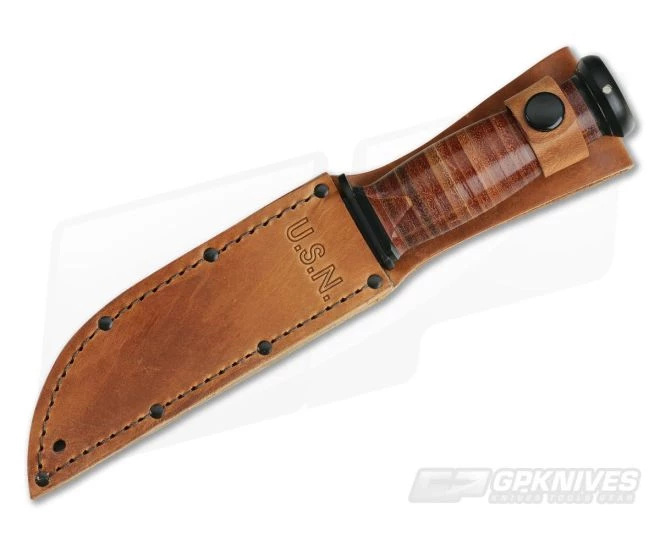Kabar Mark I 1095 Cro-Van Stacked Leather USN Knife 2225 - Image 2