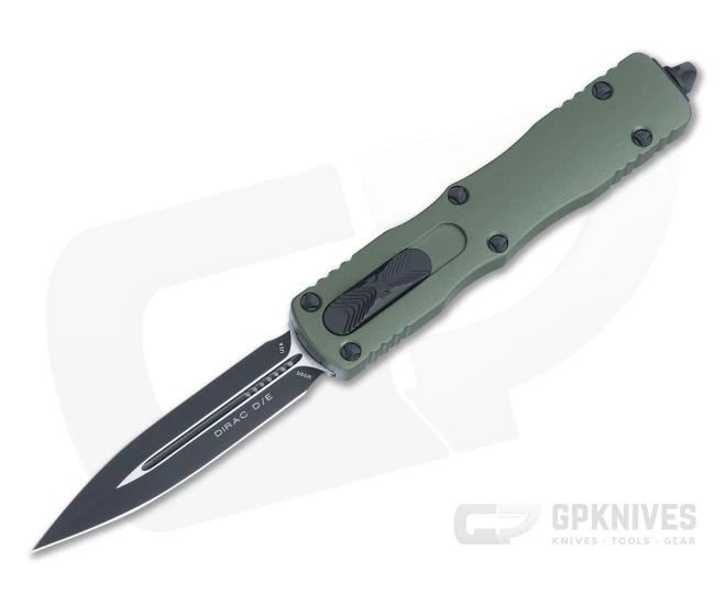 Microtech Dirac OD Green Double Edge Black M390 Top Slide OTF Automatic Knife 225-1OD