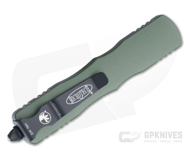Microtech Dirac OD Green Double Edge Black M390 Top Slide OTF Automatic Knife 225-1OD - Image 2