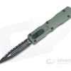 Microtech Dirac OD Green Double Edge Black Full Serrated 204P Top Slide OTF Automatic Knife 225-3OD