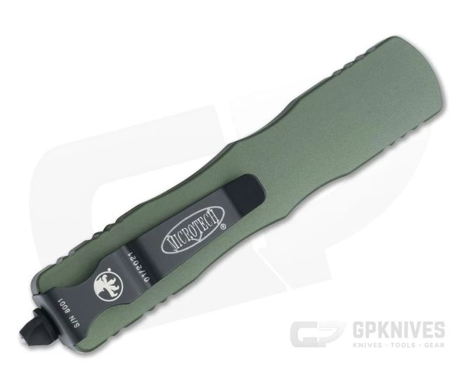 Microtech Dirac OD Green Double Edge Black Full Serrated 204P Top Slide OTF Automatic Knife 225-3OD - Image 2