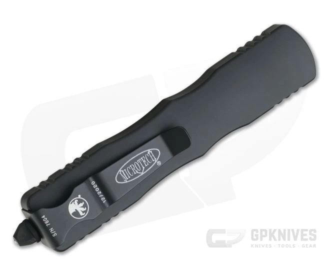 Microtech Dirac Black Tactical Full Serrated Double Edge 204P Top Slide OTF Automatic Knife 225-3T - Image 2