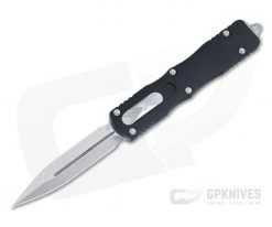 Microtech Dirac Delta Stonewashed Plain Double Edge M390 Black Top Slide OTF Automatic Knife 227-10