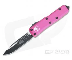 Microtech UTX-85 S/E Black M390 Pink Drop Point OTF Automatic 231-1PK