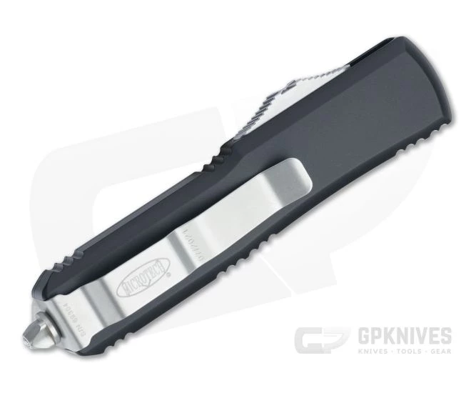 Microtech UTX-85 S/E Drop Point Satin Part Serrated M390 OTF Automatic Knife 231-5 - Image 2
