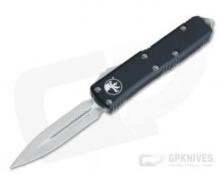 Microtech UTX-85 Satin Plain Double Edge OTF M390 Black OTF Automatic Knife 232-4