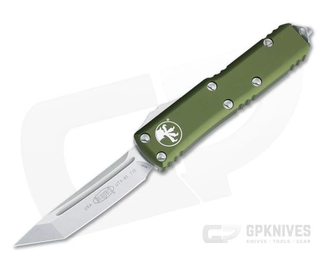 Microtech UTX-85 T/E Stonewashed M390 OD Green Tanto OTF Automatic 233-10OD