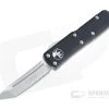 Microtech UTX-85 T/E Stonewashed 204P Part Serrated Tanto Black OTF Automatic Knife 233-11