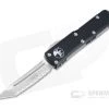 Microtech UTX-85 Tanto Satin Fully Serrated M390 OTF Automatic Knife 233-6