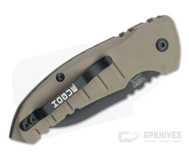 Hogue A01 MicroSwitch Black Cerakote Wharncliffe FDE Aluminum Button Lock Automatic 24107 - Image 2