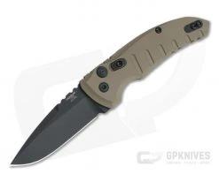 Hogue A01 MicroSwitch Black Cerakote Drop Point FDE Aluminum Button Lock Automatic 24117