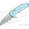 Hogue X1 MicroFlip Tumbled Wharncliffe Aquamarine Aluminum Button Lock Flipper 24163