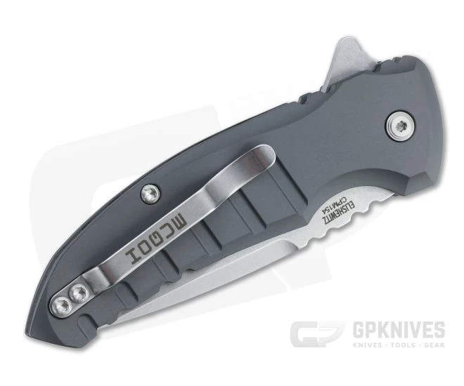 Hogue X1 MicroFlip Tumbled Drop Point Gray Aluminum Button Lock Flipper 24172 - Image 2