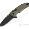 Hogue X1 MicroFlip Black Cerakote Drop Point FDE Aluminum Button Lock Flipper 24177