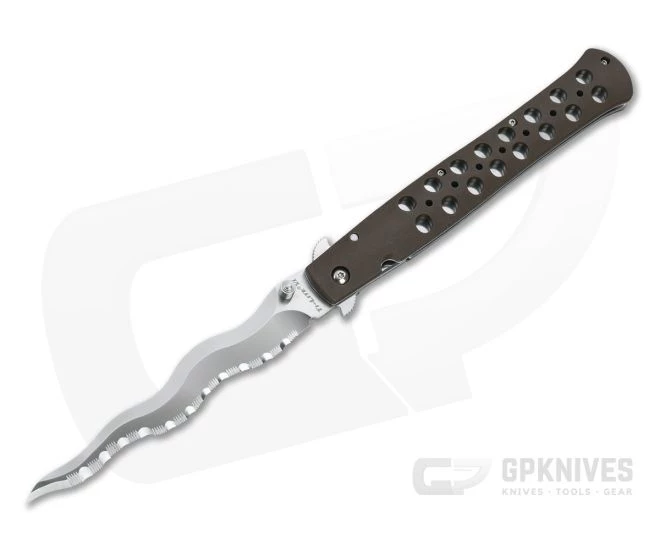 Cold Steel 6" Ti-Lite Kris Blade Serrated AUS10A FDE Griv-Ex Liner Lock Folder 26SXK6S