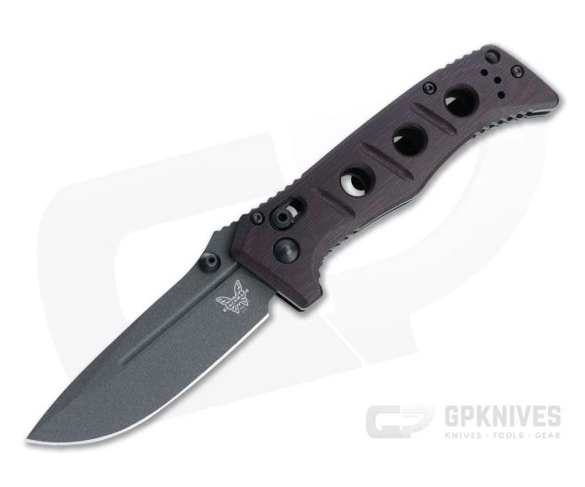 Benchmade Mini Adamas SHOT Show 2022 Gray Cruwear Burgundy Micarta AXIS Lock Folder 273BK-2201