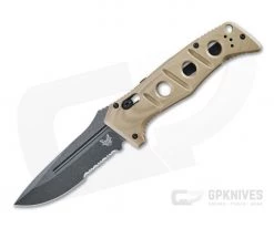 Benchmade 2750SGY-3 Auto Adamas Part Serrated Gray Cruwear Sand G10 AXIS Lock Folder